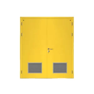 Fire-door-SFFECO-Cold-rolled-steel-with-Bottom-Louver-Model-SF-DD-Double-Door-leaf-size-1900×1950-mm-Color-Yellow