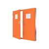 Fire-door-SFFECO-Cold-rolled-steel-with-square-glass-window-Model-SF-DD-Double-Door-leaf-size-1900×1950-mm-Color-Orange