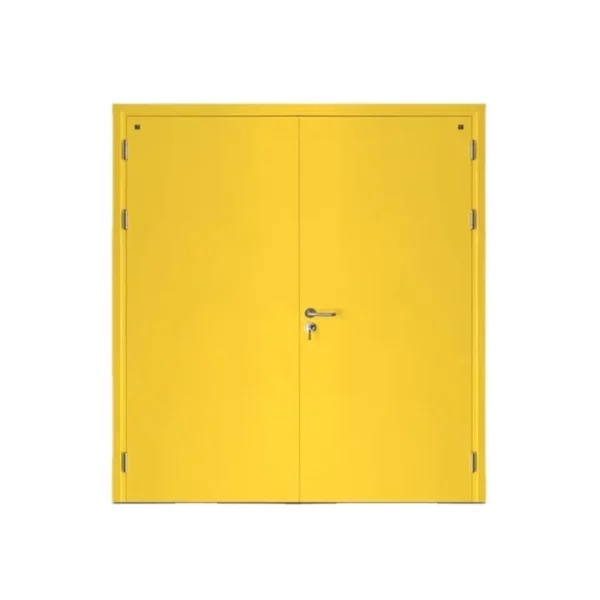 Fire-door-SFFECO-Cold-rolled-steel-without-Window-Model-SF-DD-Double-Door-leaf-size-1900×1950-mm-Color-Yellow