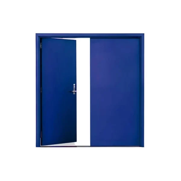 Fire-door-SFFECO-stainless-steel-without-Window-Model-SF-DD-Double-Door-leaf-size-1900×1950-mm-Color-Blue
