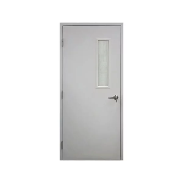 STC-45db-UL-Standard-60Mins-Prefinished-Exterior-Fire-Rated-Glazed-Steel-Door-With-Clear-Glass